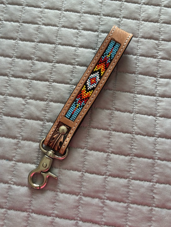Accessories - Genuine Leather Beaded Key Fob